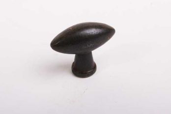 Knop ovaal olijf roest, zwart of tinkleur 36mm (ook 45 of 54 mm)