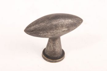 Knop ovaal zilver antiek 45mm