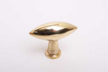 Knop ovaal olijf messing polijst 70mm