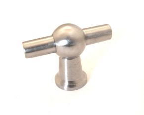 Knop geborsteld RVS massief 45mm kraanknop