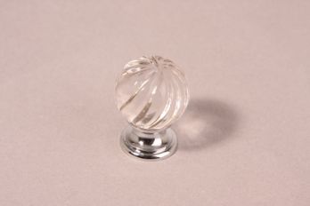 Knop kristal met chroom 25mm, 30mm of 35mm