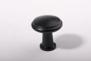 Knopje zwart rond met randje 24mm