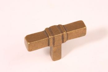 Knop T-vorm brons antiek 63mm