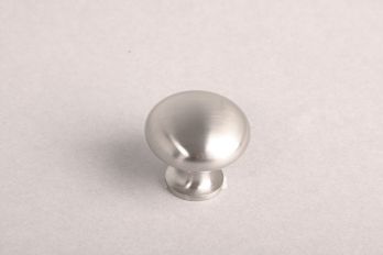 Knop geborsteld nikkel (RVS look) rond 32mm