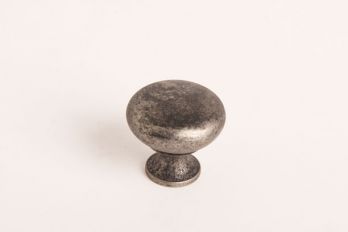 Knop voor meubel en keuken rond zilver antiek 32mm