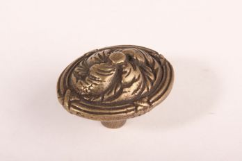 Knop klassiek ovaal brons antiek 47mm