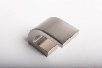 Knop gebogen geborsteld nikkel 42mm boormaat 16mm