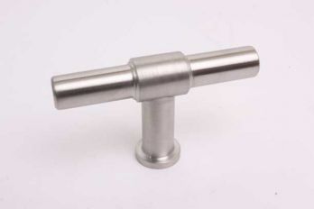 Knop geborsteld massief RVS kraanknop met randje 74mm
