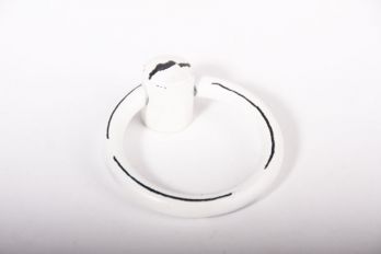 Ringgreep antiek wit 63mm diameter 8mm dik