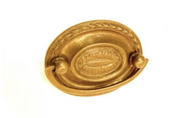 Greep ovaal klassiek brons antiek 74mm