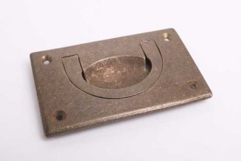 Infreesgreep meubeltrekker brons antiek massief messing 90x55mm