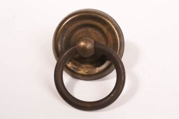 Ringgreep met ronde achterplaat brons antiek rond 70mm