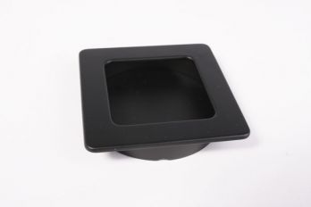 Greep infrees vierkant 64x64mm zwart mat