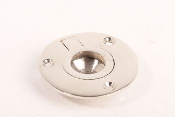 Greep infrees met ring trekker blinkend nikkel rond 51mm