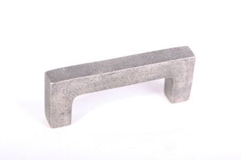 Greep vierkant robuust 16mm zilver antiek 96mm of 128mm