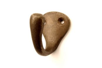 Kapstokhaak enkel brons antiek, tinkleur, zwart of roest 37mm - Deze enkele jashaak in klassieke vorm heeft een hoogte van 3,7 cm.