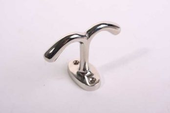 Plafondhaak dubbel blinkend nikkel vast 60mm