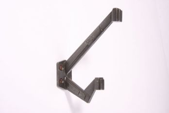 Kapstokhaak Art Deco met dubbele haak - metaal grijs (tinkleur) 120mm