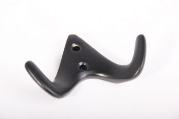 Kapstokhaak zwart 70mm (massief messing)