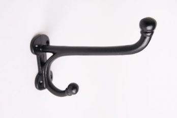 Kapstokhaak dubbel groot zwart 185mm