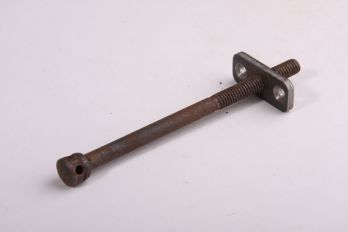 Bedpen ledikantschroef met montageplaatje 120mm blank ijzer