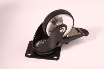 Zwenkwieltje zwart 60mm wieltje / 85mm hoogte met rem