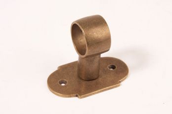 Steun voor buis 25mm brons antiek Horizontaal