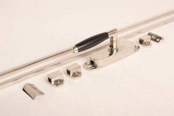 Krukespagnolet tonmodel blinkend nikkel/zwart ebbenhout met stangen