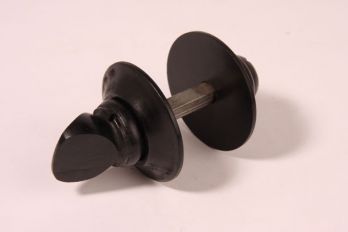 WC sluiting zwart ebbenhout met rozetten 60mm