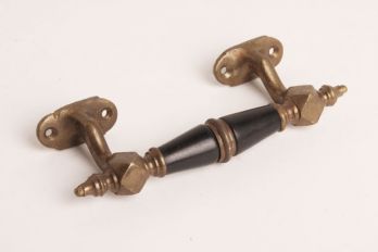 Deurgreep en raamgreep brons antiek met zwart ebbenhout 145mm