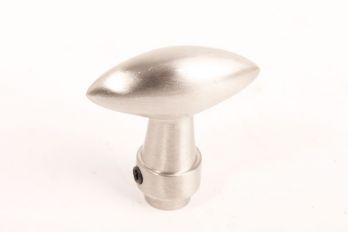 Knop puntvorm 54mm geborsteld nilkkel met vierkant 8mm gat