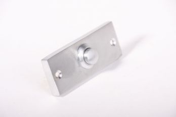 Deurbel-beldrukker geborsteld chroom 29x73mm rechthoekig