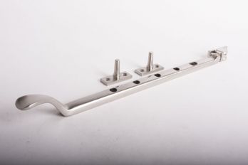 Raamuitzetter 305mm geborsteld nikkel met twee pinnetjes jaren twintig