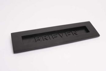 Brievenbus groot klep geveerd zwart BRIEVEN - massief messing