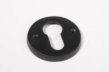 Ronde cilinderrozet voor profiel cilinderslot zwart op messing 50mm