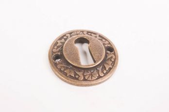 Klassieke rozet met sleutelgat brons antiek rond 42mm