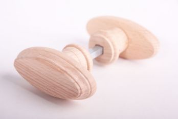 Houten deurkrukken bedstee beuken voor binnendeuren 92mm per paar.