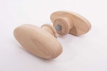Beukenhouten deurkrukken model bedstee 96mm per paar.