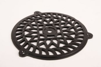 Rooster zwart gietijzer rond 200mm voor ventilatie en luchtkanaal