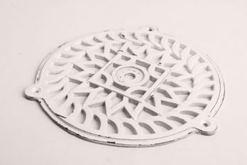 Luchtrooster wit (oude look) gietijzer rond 160mm
