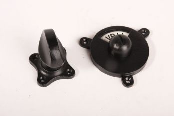 WC Sluiting zwart met platte knop en zwart wit vrij/bezet