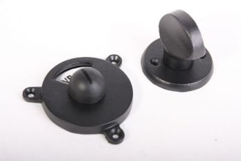 WC Sluiting zwart met platte knop en zwart wit vrij/bezet