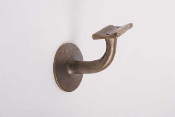 Steun brons antiek met houder voor ronde trapleuning gemaakt van massief messing