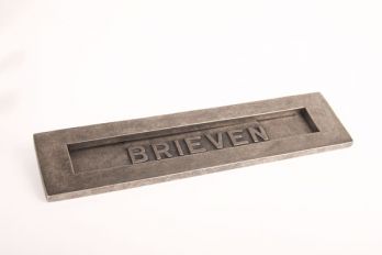 Brievenbus tochtklep geveerd zilver antiek brieven