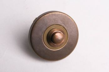 Deurbel-beldrukker rond brons antiek 49mm