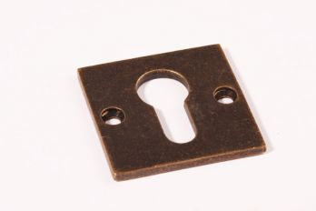 Rozet Bauhaus brons antiek vierkant 50mm voor cilinderslot