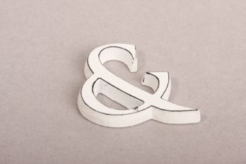 Letter Antiek Wit &, @, -, en A-Z 40mm zs