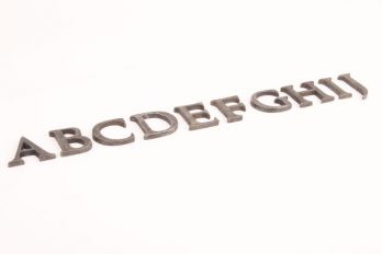 Letters zilver antiek A tot en met Z, &, @, - 40mm