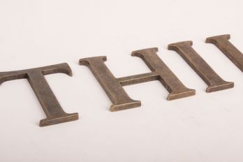 Letters brons antiek A-Z, &, @, - 80mm