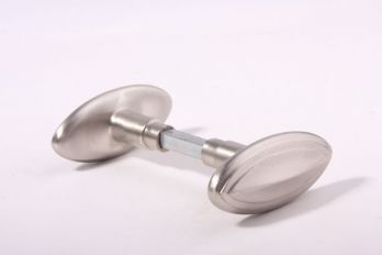 Deurknop (paar) geborsteld nikkel binnendeur 78mm